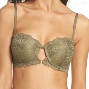 Sam Edelman Green Lace Convertible Bra - Mermaid Olive Green - 32C